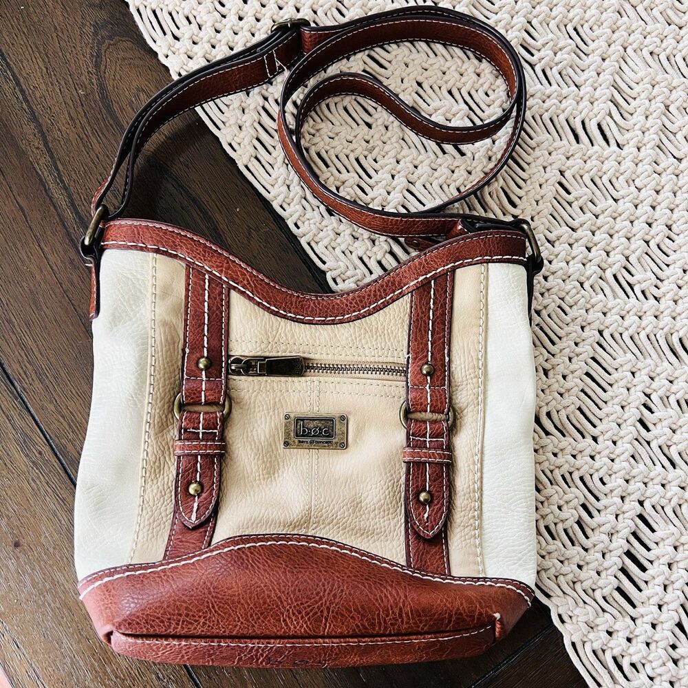 b.o.c. Born Brown & Tan Vegan Leather Crossbody Purse Bag